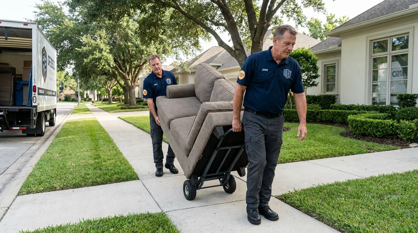 Local residential moving crew loading furniture in Ridgway, PA