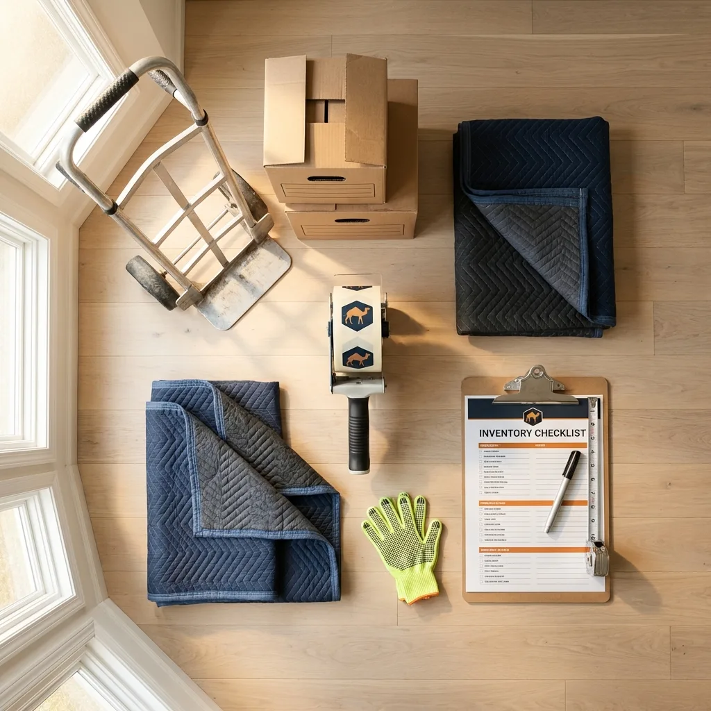 Professional moving supplies and packing materials layout for Ridgway residential relocations