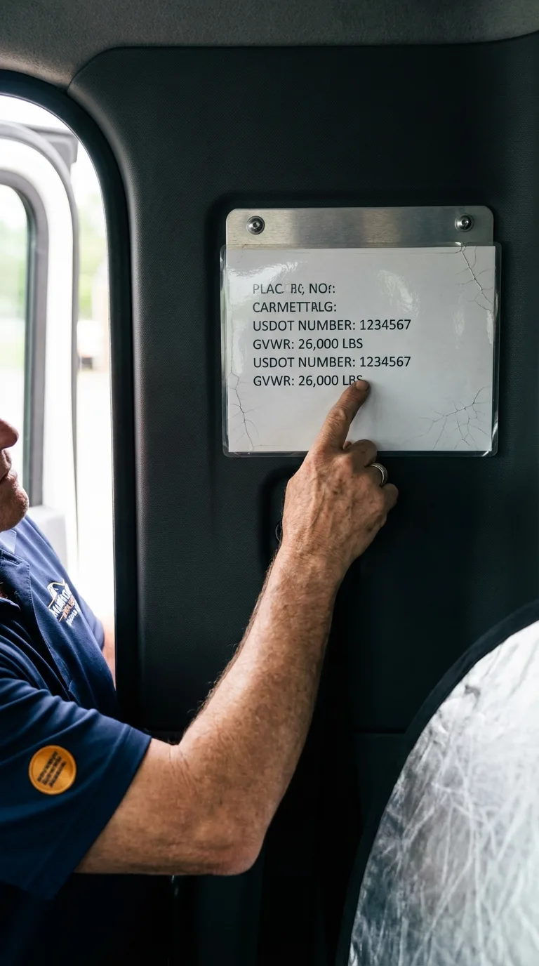 USDOT licensing placard verification in Ridgway